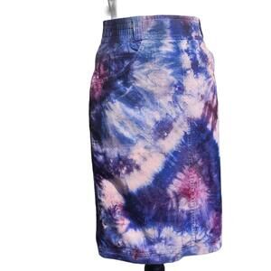 SK & Company. Reworked, Vintage High-Waisted, Hand Tie-Dye Skirt. Size: 6